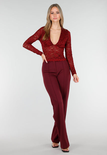 NEW221025 Bordeaux Kant Crop Top