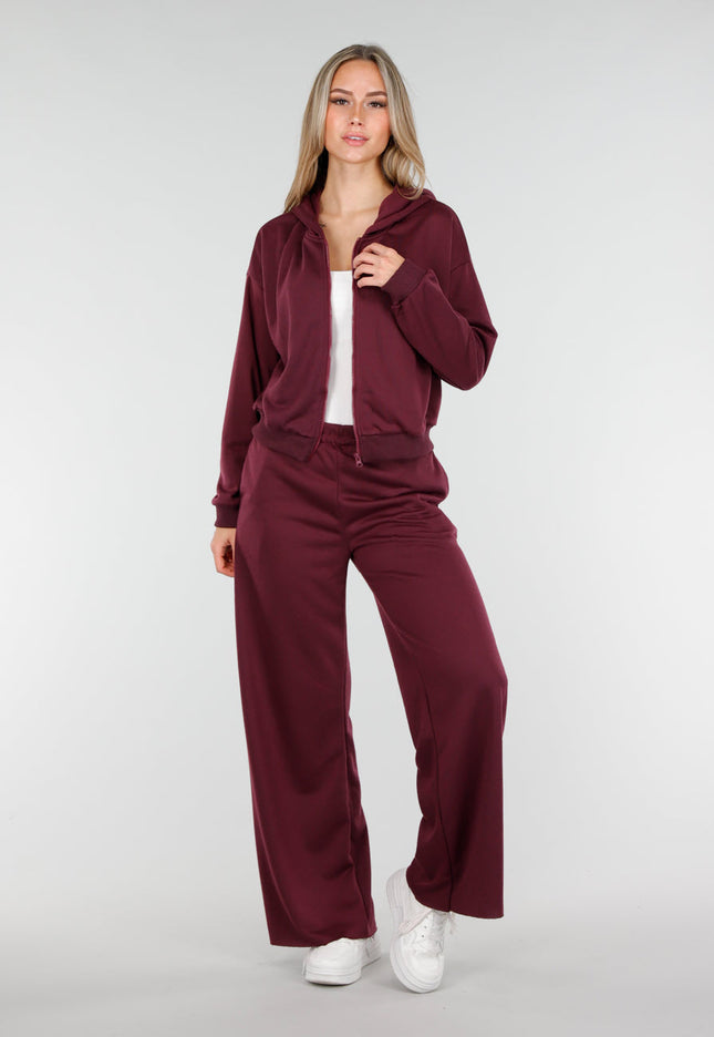 NEW221025 Bordeauxrode Jogging Set