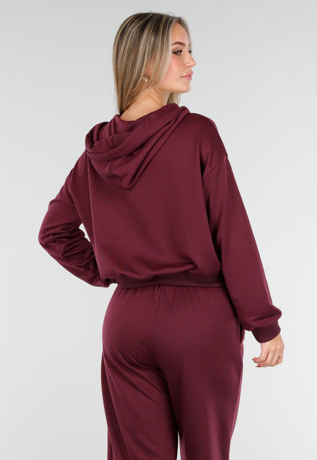 NEW221025 Bordeauxrode Jogging Set