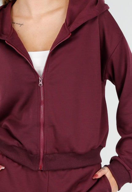 NEW221025 Bordeauxrode Jogging Set