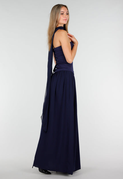 OP=OP.02.NL Donkerblauwe Strapless Maxi Jurk