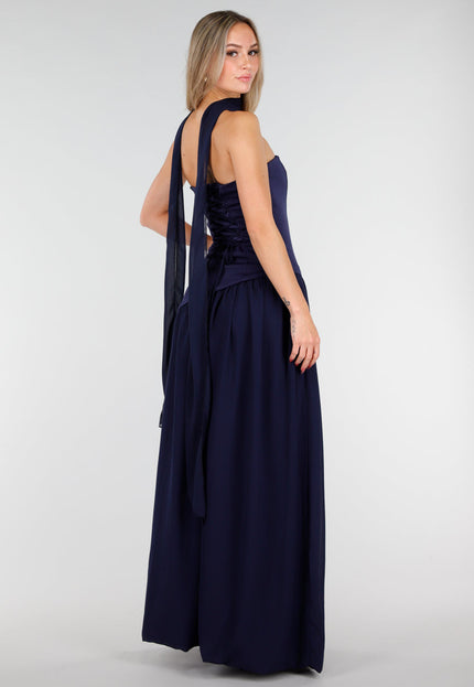 OP=OP.02.NL Donkerblauwe Strapless Maxi Jurk