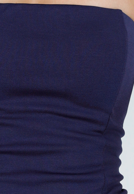 OP=OP.02.NL Donkerblauwe Strapless Maxi Jurk