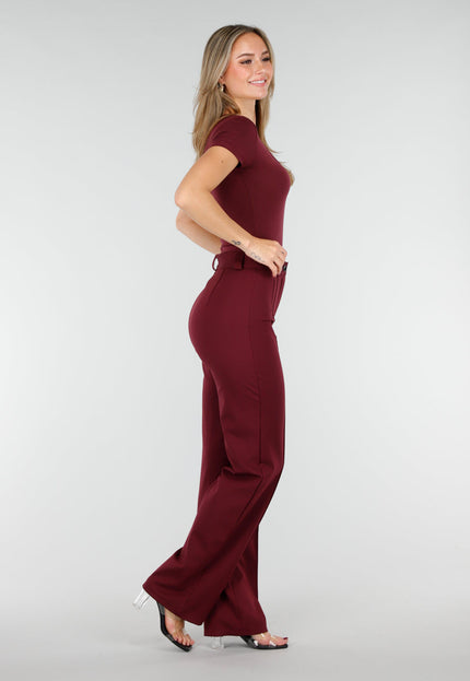 NEW221025 Rode Bodysuit met V-Hals