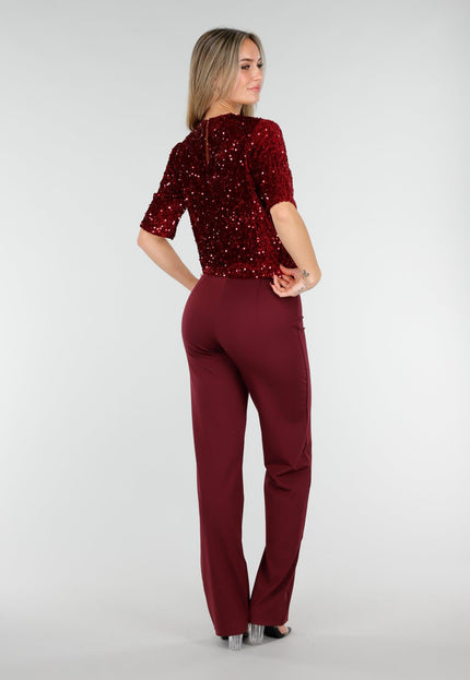 Rode Pailletten Top
