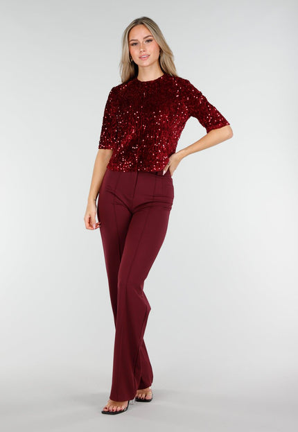 Rode Pailletten Top