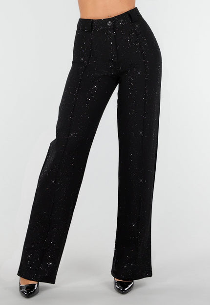 Tall Zwarte Pantalon met Glitters