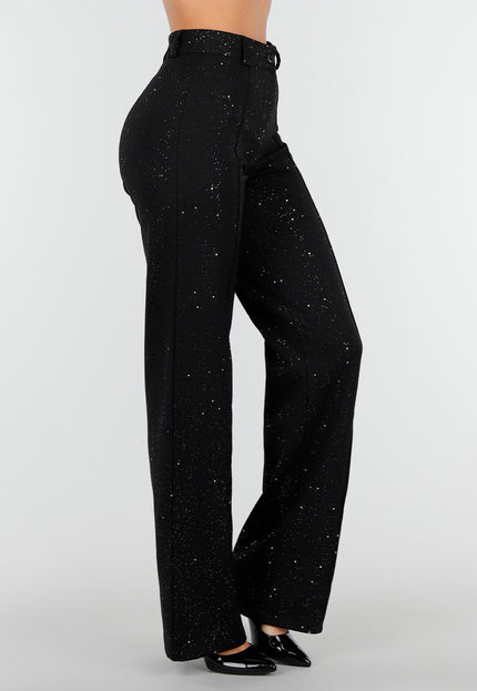 Tall Zwarte Pantalon met Glitters
