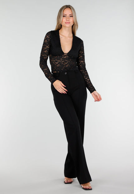 NEW221025 Zwarte Kant Crop Top