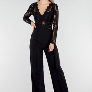 NEW221025 Zwarte Kant Jumpsuit