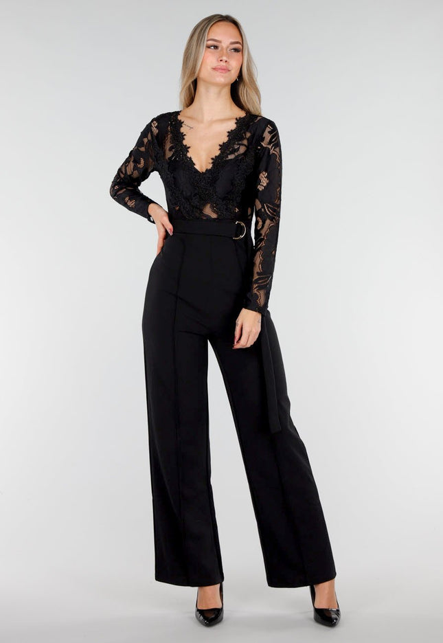 NEW221025 Zwarte Kant Jumpsuit
