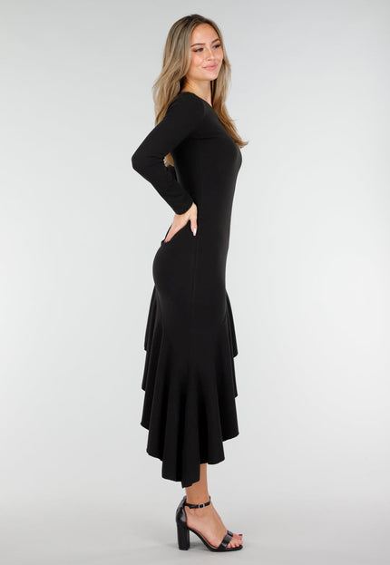 OP=OP.06.NL Zwarte One Shoulder Jurk