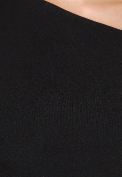 OP=OP.06.NL Zwarte One Shoulder Jurk