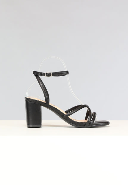 NEW2211 Lage Strappy Sandaletten in Zwart