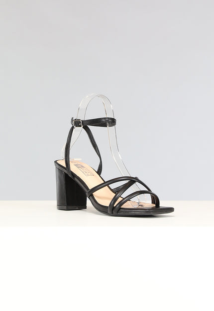 NEW2211 Lage Strappy Sandaletten in Zwart