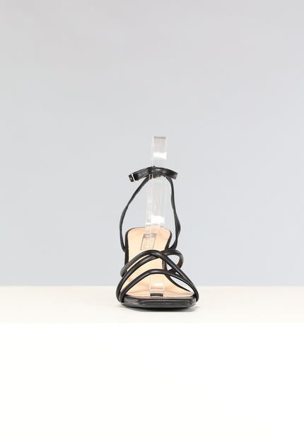 NEW2211 Lage Strappy Sandaletten in Zwart