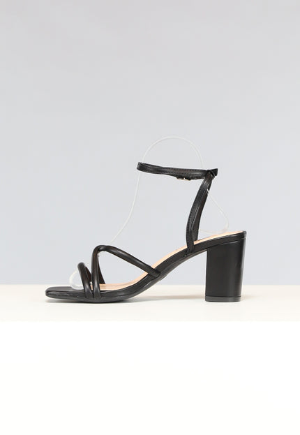 NEW2211 Lage Strappy Sandaletten in Zwart