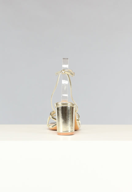 NEW2211 Metallic Gouden Strap Hakken met Lage Hak