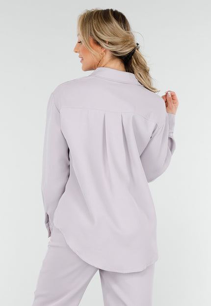 NEW230425 Grijze Co-ord Set met Rechte Pantalon