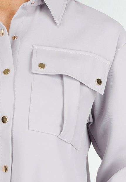 NEW230425 Grijze Co-ord Set met Rechte Pantalon