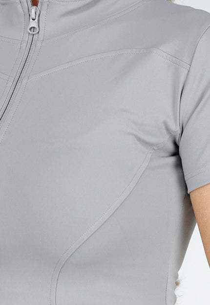 NEW230425 Lichtgrijze Sportoutfit met Scrunch Cargo Legging