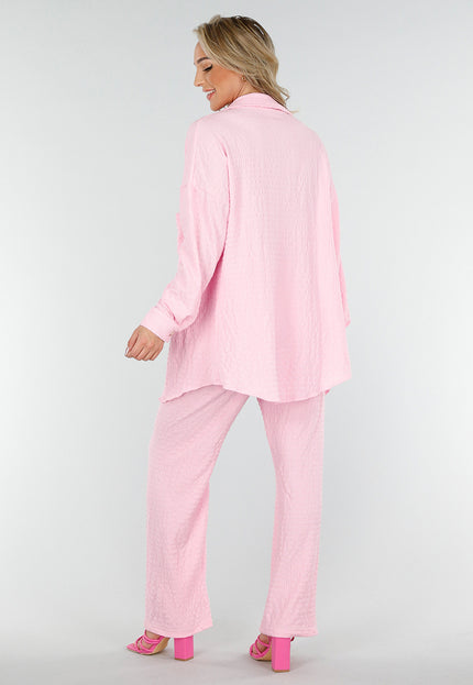 NEW230425 Lichtroze Crinkle Set met Stretch