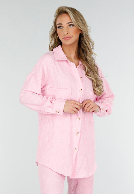 NEW230425 Lichtroze Crinkle Set met Stretch