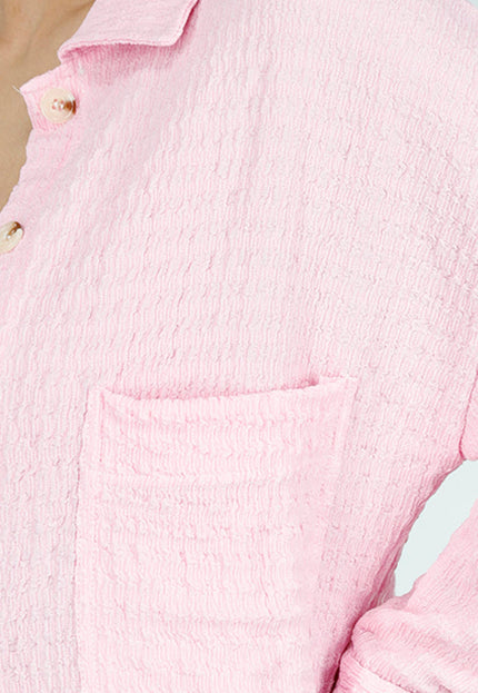 NEW230425 Lichtroze Crinkle Set met Stretch