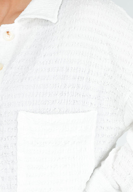 NEW230425 Witte Crinkle Set met Rechte Broek