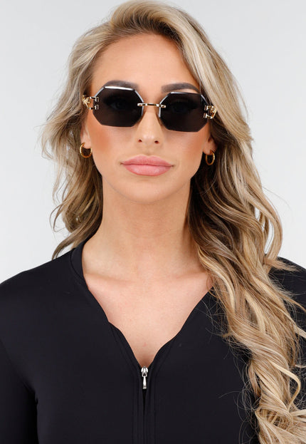 NEW230425 Zonnebril met Goudkleurige Luipaard