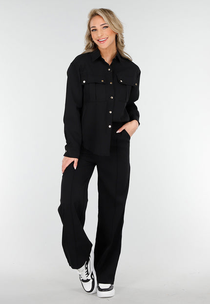 NEW230425 Zwarte Co-Ord Set met Pantalon