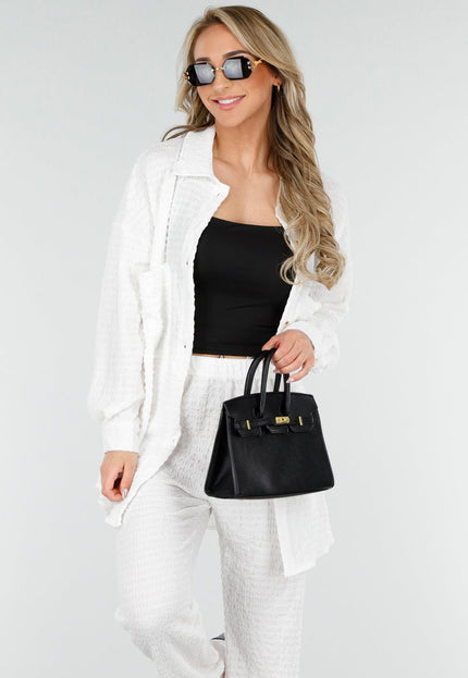 NEW230425 Zwarte Handtas met Goudkleurige Sluiting