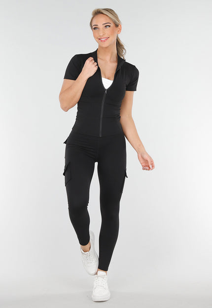 NEW230425 Zwarte Set met Cargo Legging