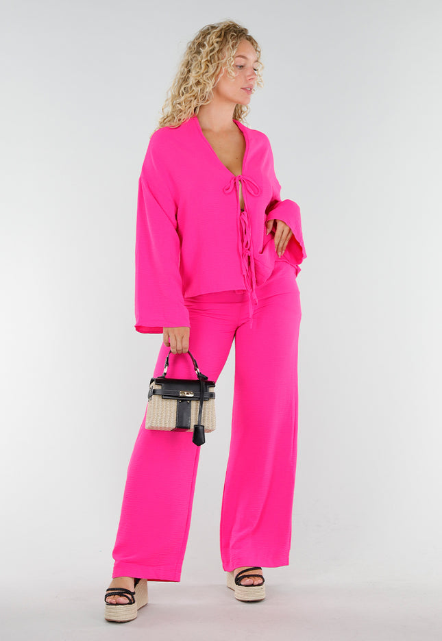 NEW230725 Felroze Set met Strik en Stretch