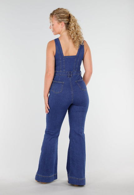 NEW230725 Mouwloze Denim Flared Jumpsuit
