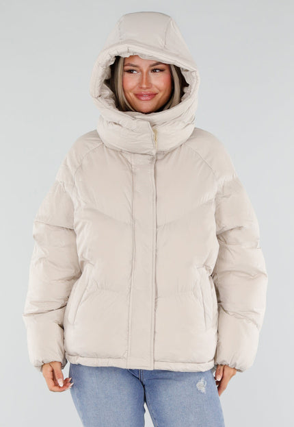 NEW230926 Beige Gewatteerde Puffer Winterjas