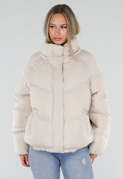 NEW230926 Beige Gewatteerde Puffer Winterjas