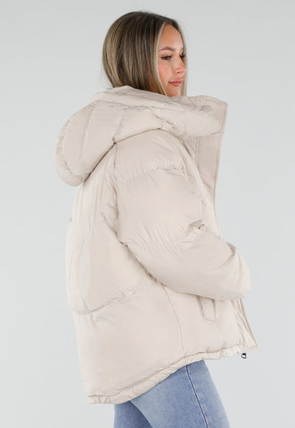NEW230926 Beige Gewatteerde Puffer Winterjas