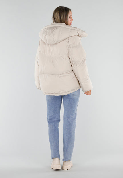 NEW230926 Beige Gewatteerde Puffer Winterjas