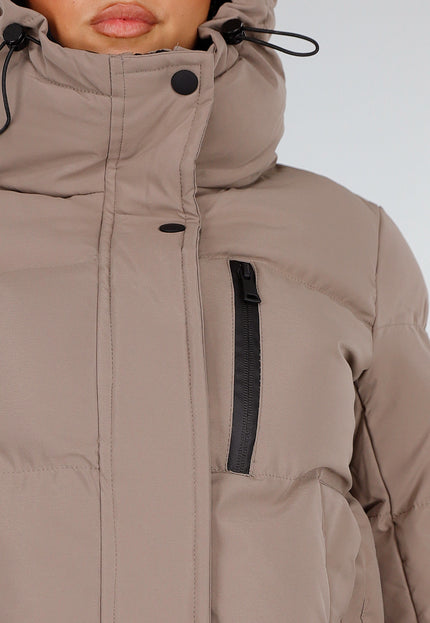NEW230926 Beige Korte Gewatteerde Winterjas