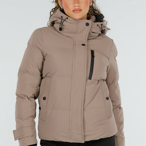 NEW230926 Beige Korte Gewatteerde Winterjas