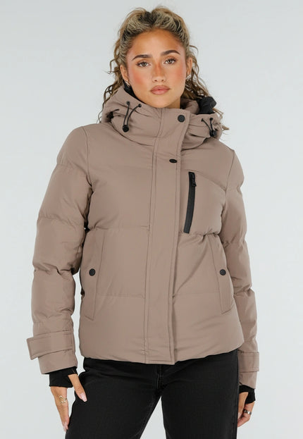 NEW230926 Beige Korte Gewatteerde Winterjas