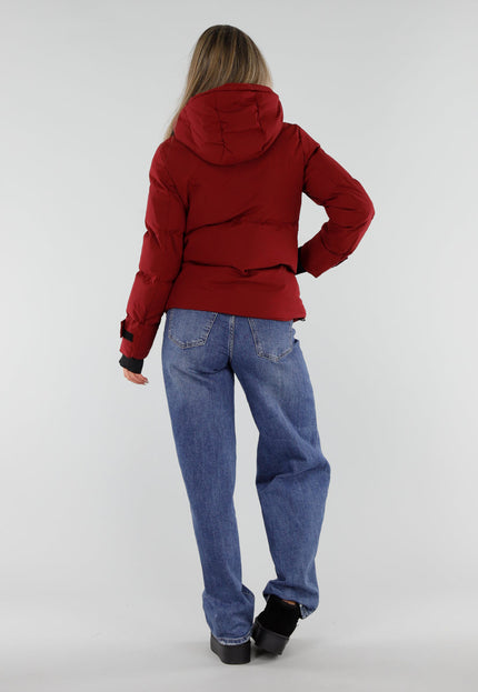 NEW230926 Bordeaux Puffer Winterjas met Capuchon