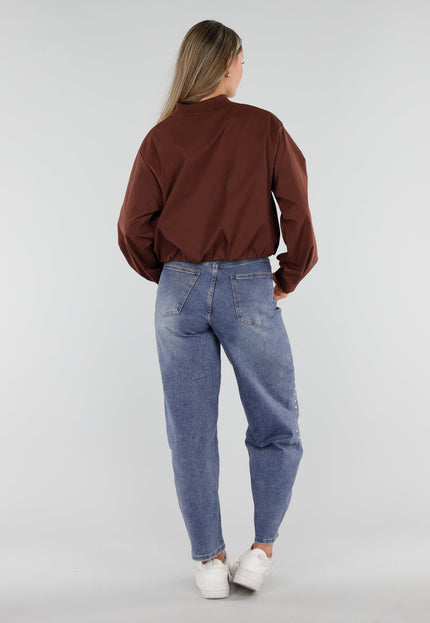 NEW230926 Bruin Kort Jasje met Ritssluiting