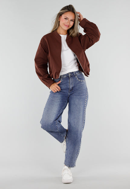 NEW230926 Bruin Kort Jasje met Ritssluiting