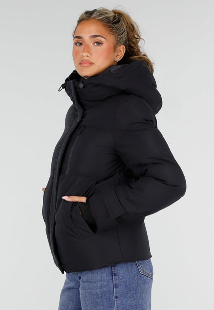 NEW230926 Navy Gewatteerde Puffer Winterjas