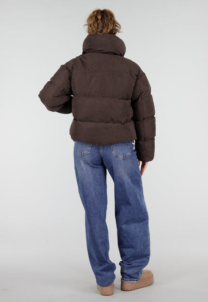 NEW230926 Zachte Bruine Korte Puffer Winterjas