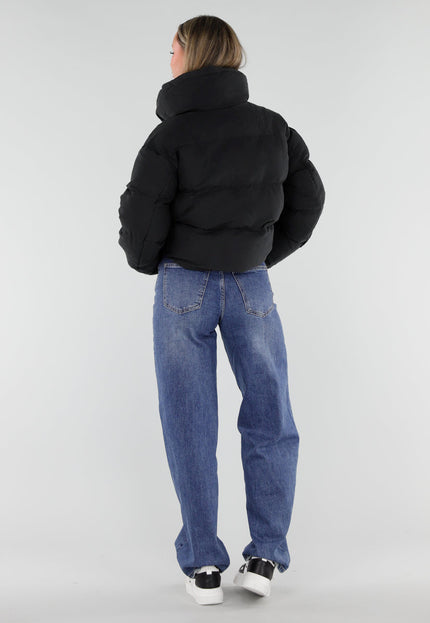 NEW230926 Zwarte Zachte Gewatteerde Puffer Jas