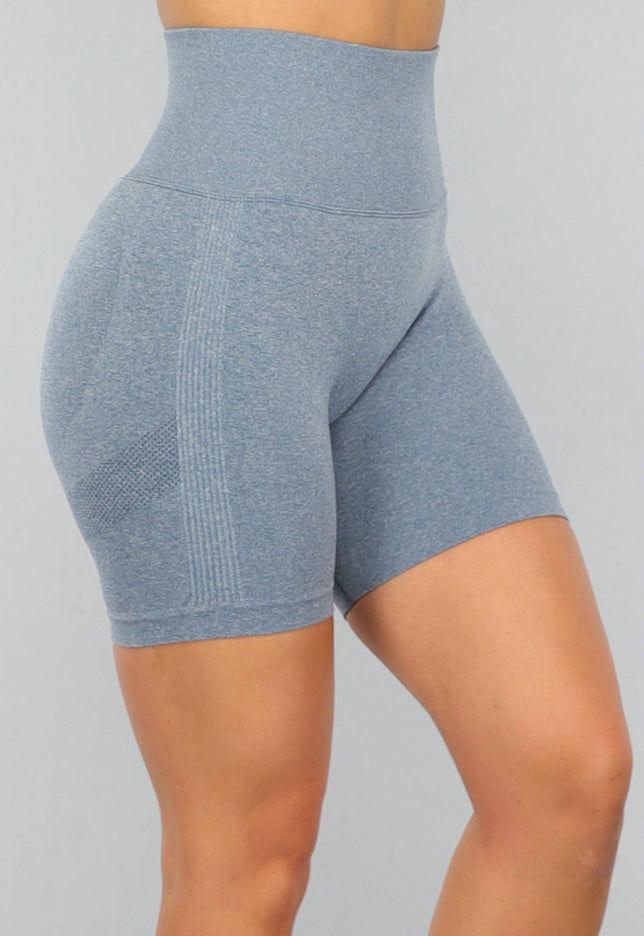 NEW2310 Blauwe Korte Sport Short met Scrunch