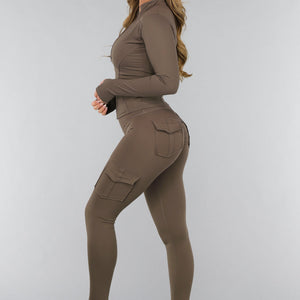 NEW2310 Donkerbruine Cargo Gymset met Scrunch